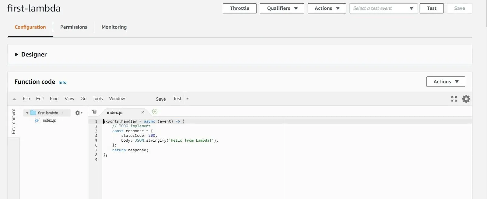 Lambda Created Successfully